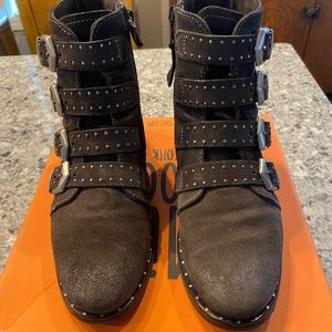 Miz Mooz Leather Buckle Ankle Boots -EUC worn once
